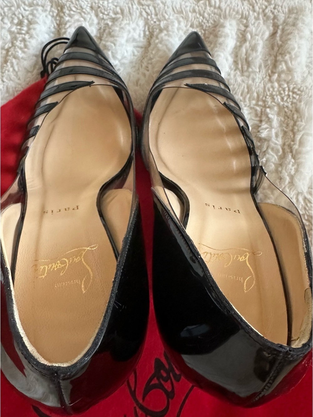 Christian Louboutin black patent leather and PVC Pivichic pumps - Picture 6 of 15
